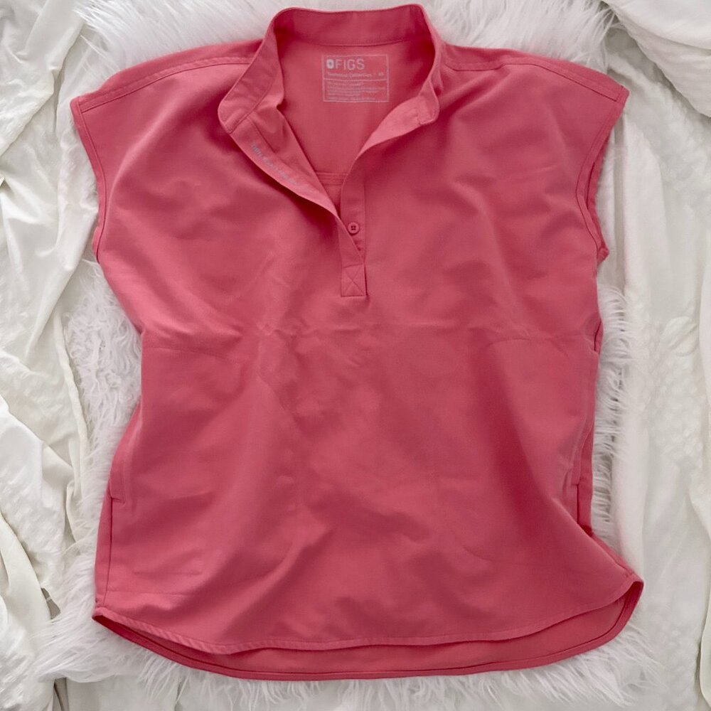 Figs Rafaela Scrub Top Hot Coral XS